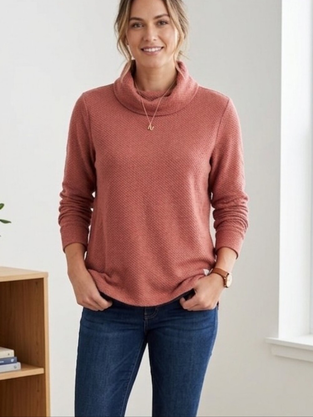 Southern Tide Textured Pullover in Rust
